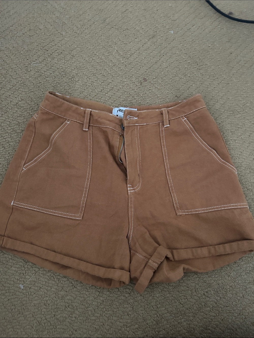 Women’s High-Rise Brown painter Shorts